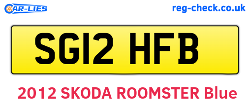 SG12HFB are the vehicle registration plates.