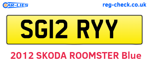 SG12RYY are the vehicle registration plates.