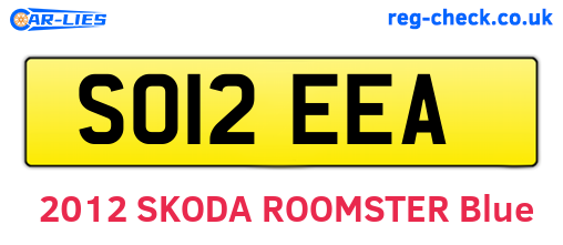 SO12EEA are the vehicle registration plates.