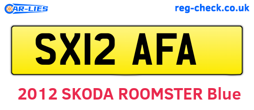SX12AFA are the vehicle registration plates.
