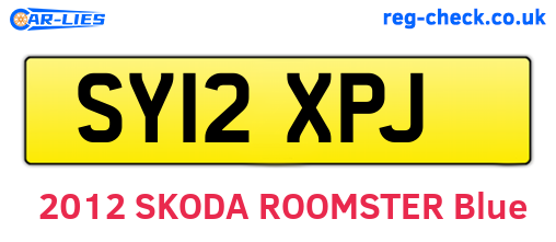 SY12XPJ are the vehicle registration plates.
