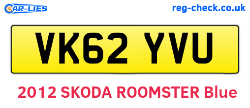 VK62YVU are the vehicle registration plates.
