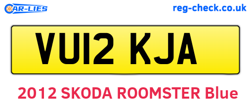 VU12KJA are the vehicle registration plates.