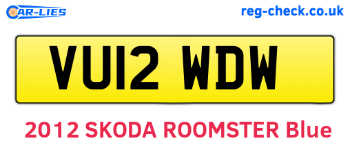 VU12WDW are the vehicle registration plates.