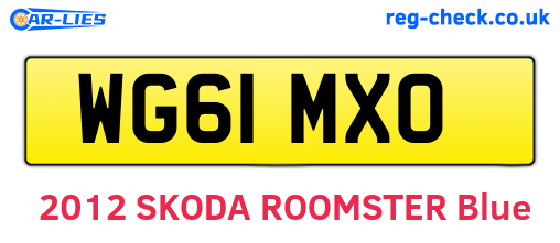 WG61MXO are the vehicle registration plates.