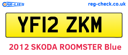 YF12ZKM are the vehicle registration plates.