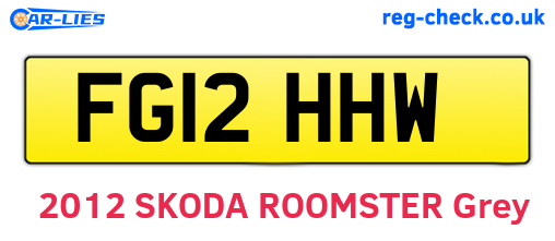 FG12HHW are the vehicle registration plates.