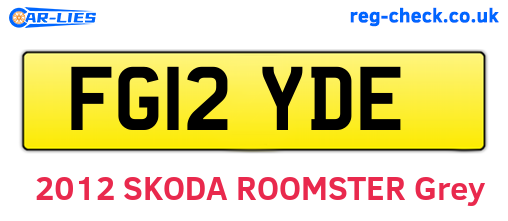 FG12YDE are the vehicle registration plates.