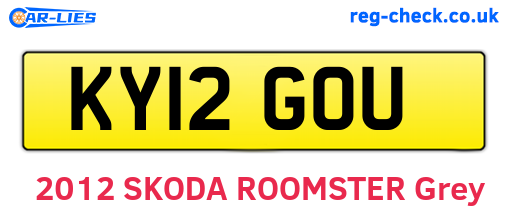 KY12GOU are the vehicle registration plates.