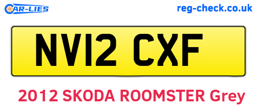 NV12CXF are the vehicle registration plates.