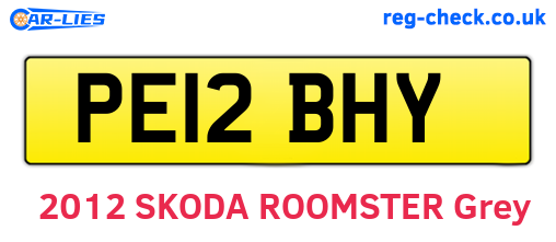 PE12BHY are the vehicle registration plates.