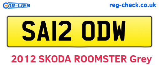 SA12ODW are the vehicle registration plates.