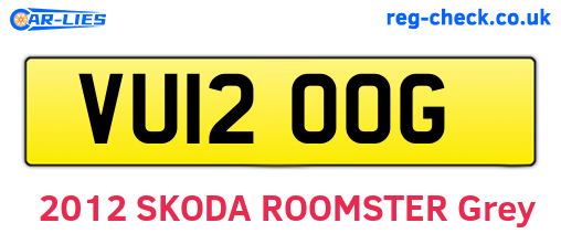 VU12OOG are the vehicle registration plates.