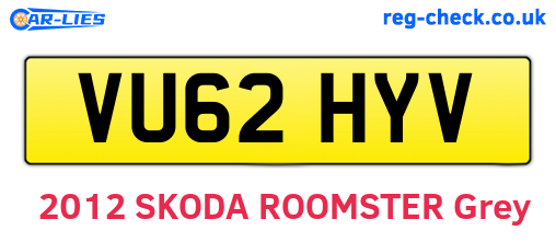 VU62HYV are the vehicle registration plates.