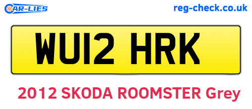 WU12HRK are the vehicle registration plates.