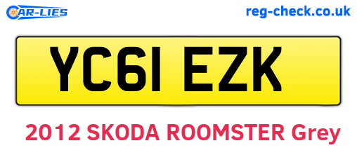 YC61EZK are the vehicle registration plates.