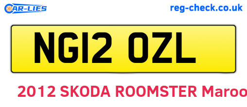 NG12OZL are the vehicle registration plates.