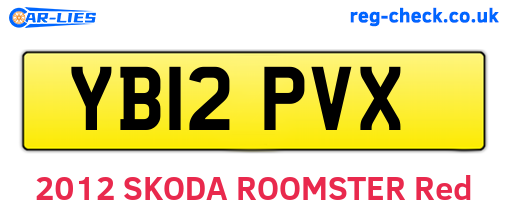 YB12PVX are the vehicle registration plates.