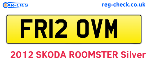 FR12OVM are the vehicle registration plates.