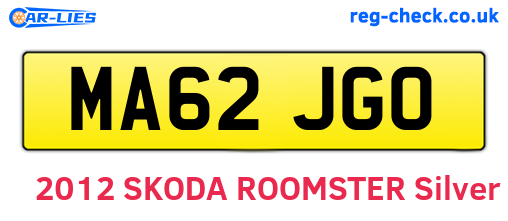 MA62JGO are the vehicle registration plates.