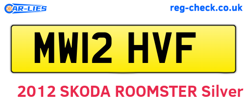 MW12HVF are the vehicle registration plates.