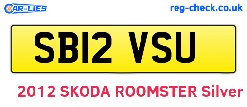 SB12VSU are the vehicle registration plates.