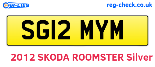 SG12MYM are the vehicle registration plates.