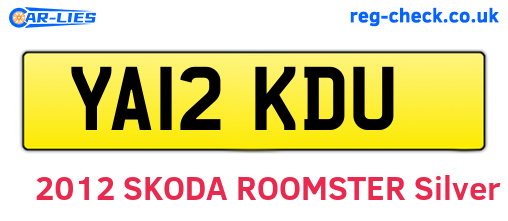 YA12KDU are the vehicle registration plates.