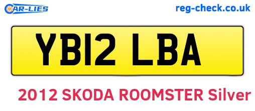 YB12LBA are the vehicle registration plates.