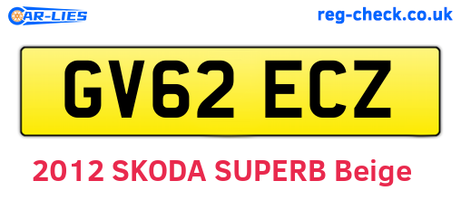 GV62ECZ are the vehicle registration plates.