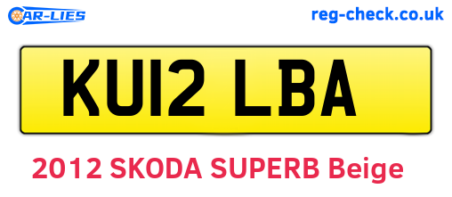 KU12LBA are the vehicle registration plates.