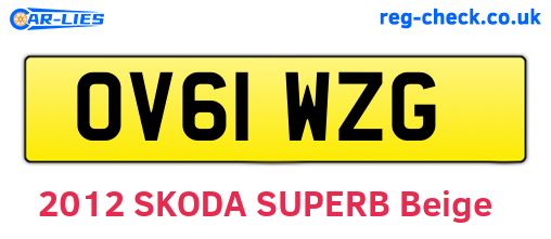 OV61WZG are the vehicle registration plates.
