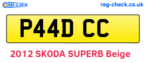 P44DCC are the vehicle registration plates.