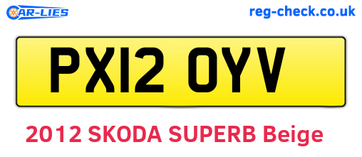 PX12OYV are the vehicle registration plates.