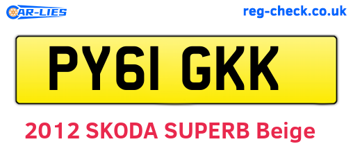 PY61GKK are the vehicle registration plates.