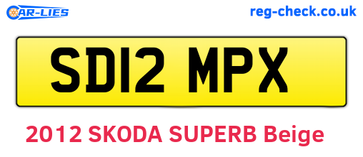 SD12MPX are the vehicle registration plates.