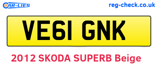 VE61GNK are the vehicle registration plates.
