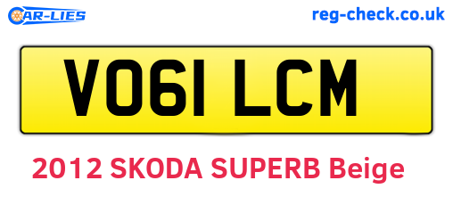 VO61LCM are the vehicle registration plates.