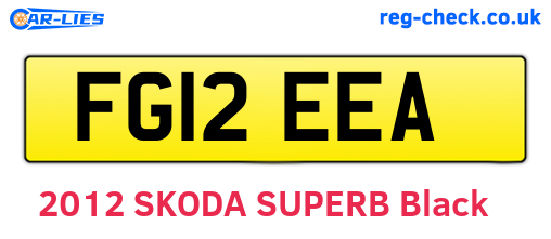 FG12EEA are the vehicle registration plates.