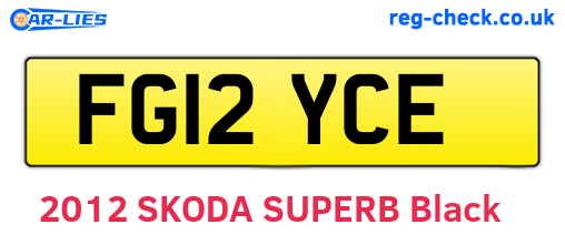 FG12YCE are the vehicle registration plates.