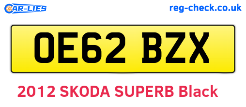 OE62BZX are the vehicle registration plates.