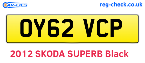 OY62VCP are the vehicle registration plates.