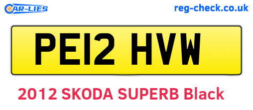 PE12HVW are the vehicle registration plates.
