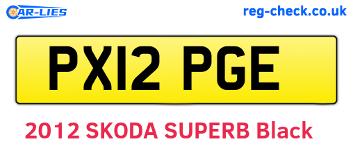 PX12PGE are the vehicle registration plates.