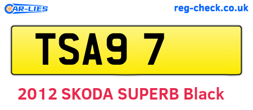 TSA97 are the vehicle registration plates.