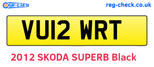 VU12WRT are the vehicle registration plates.
