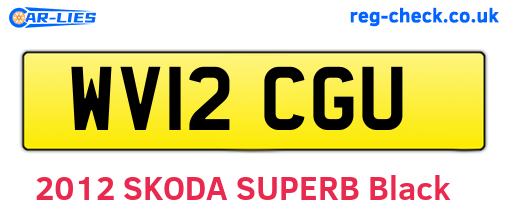WV12CGU are the vehicle registration plates.
