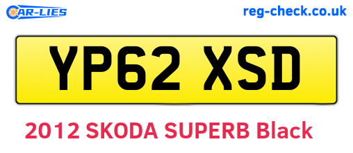 YP62XSD are the vehicle registration plates.