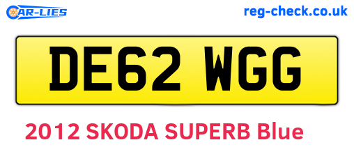 DE62WGG are the vehicle registration plates.