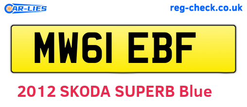 MW61EBF are the vehicle registration plates.